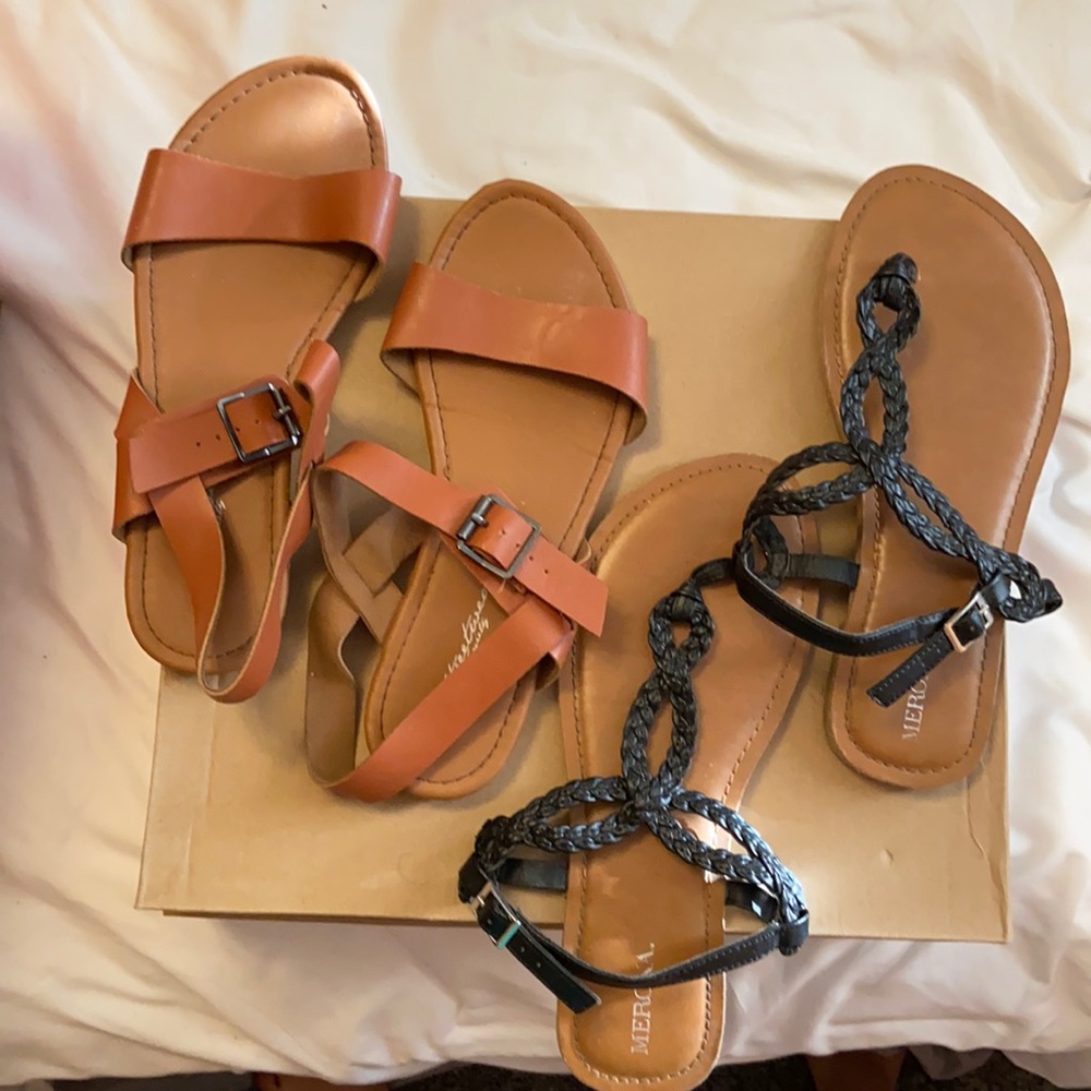 Two pair of sandals.